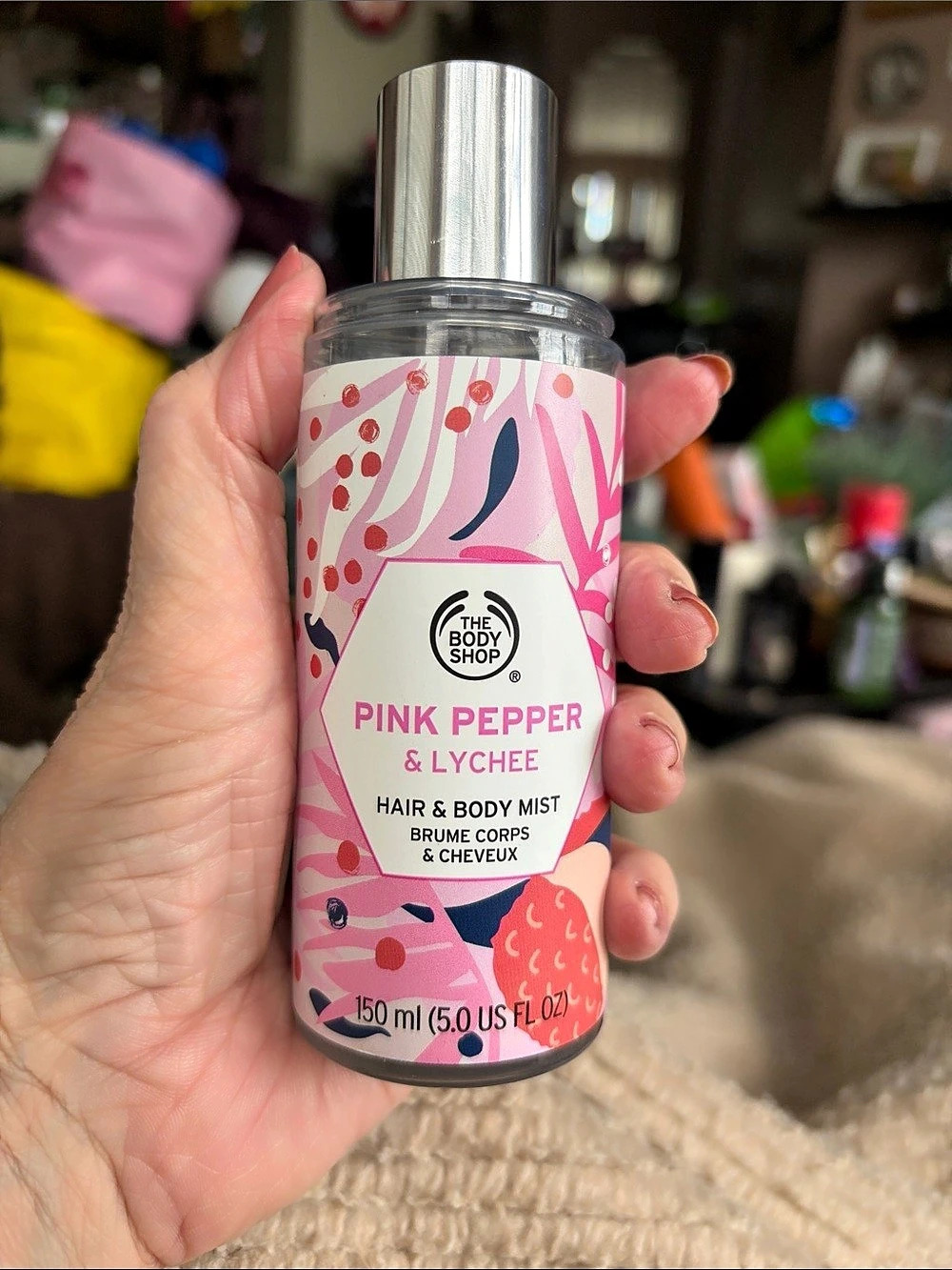 The Body Shop Pink Pepper & Lychee Hair & Body Mist Pink 150 ml. Discontinued